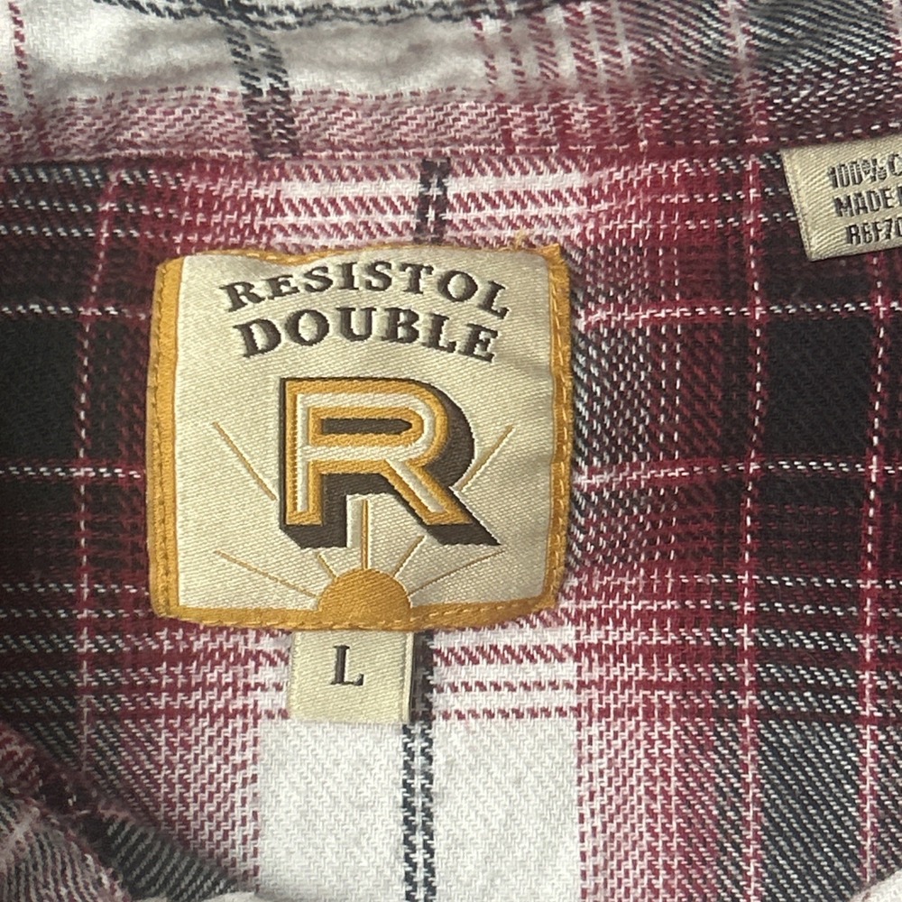 Resistol Double R Shirt Mens Large Red Plaid Western Pearl Snap Long Sleeve - Picture 2 of 7